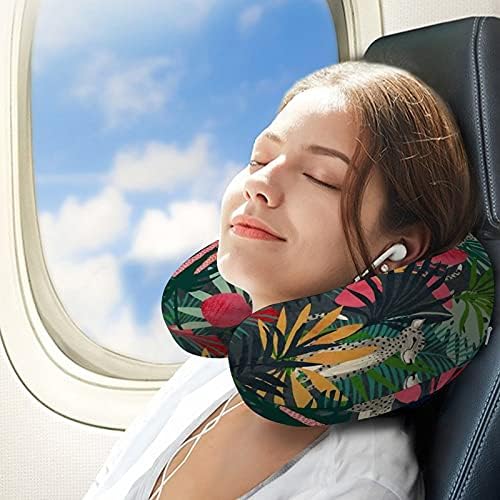 Тропска перница за вратот од џунгла во облик на перница во облик на У-облик на авиони за патувања во авиони