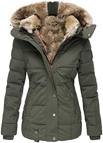Prdecexlu долги ракави палта за жени Encanto плус големина домашна јакна Зимска зимска зип густа удобност цврста боја со цврста боја