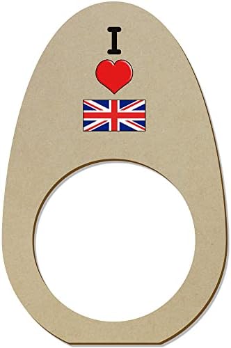 Азиеда 5 x 'Јас го сакам Обединетото Кралство' Дрвени прстени/држачи на салфета