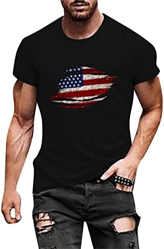XXBR маички за Денот на независноста на мажите, спортски американски знаме печати кратки ракави маички starsвезди и ленти спортски кошула