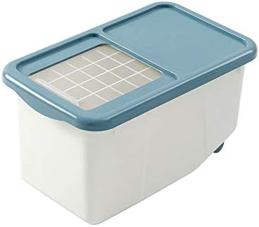 Кутија за складирање на сини ориз, кутија за складирање на ориз од 10 килограми, жито и диспензерот за жито, корпа за складирање на домаќинства