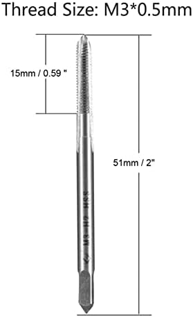 Топ-живост 2PCS M3 x 0,5 директно навој на завртка за завртки, чешма за мелење на нишки со H2 со толеранција на толеранција 3 директно метричка
