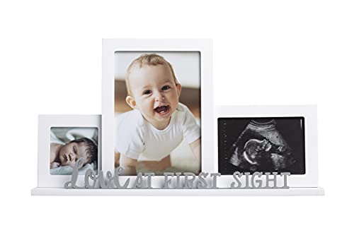 Кејт и Мило Loveубов на прв поглед бебето фотографија и ултразвучна фото рамка бебе сонограм фото -рамка тројно клима за колаж бела