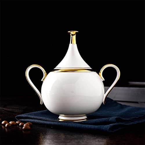 Ytyzc 15 парчиња коска од кинески кафе сет бело злато порцелан чај сет напреден сад чаша керамичка кригла шеќер сад крема за чајно млеко
