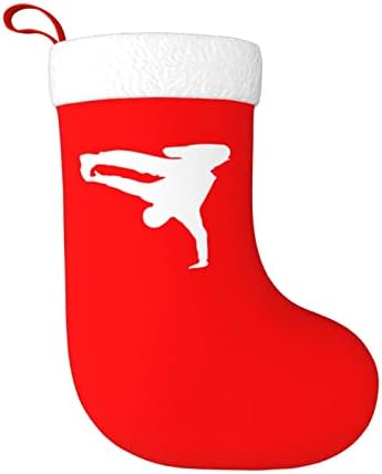 Прекината за крцкање танцување Кристама чорапи Божиќни украси на дрво Божиќни чорапи за Божиќни празнични забави подароци 18-инчи