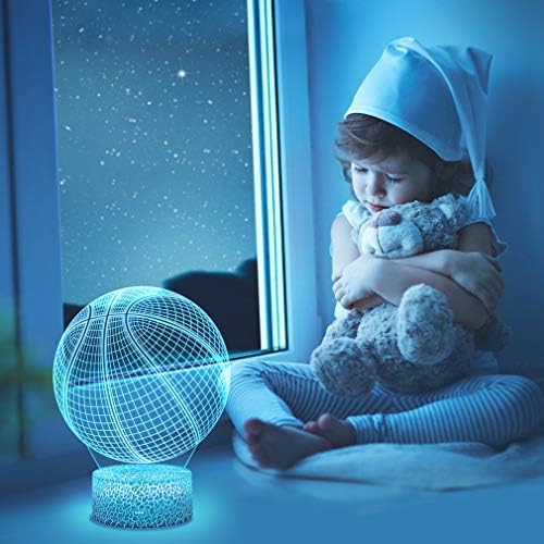 Hoofun Кошарка Ноќно Светло, Далечински Управувач 3d Илузија Допир LED RGB Ноќни Светла За Деца Спална Соба, 16 Бои Менување На Десктоп