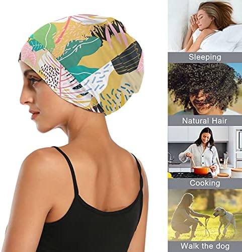 Семено работно капаче за спиење капа, палма лисја цветни тропски растенија модерни за жени коса глава за коса ноќно обвивка