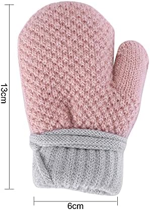 Зимски термички нараквици на мали деца, топли плетени белезници за бебиња плишани ракавици 1-3 години