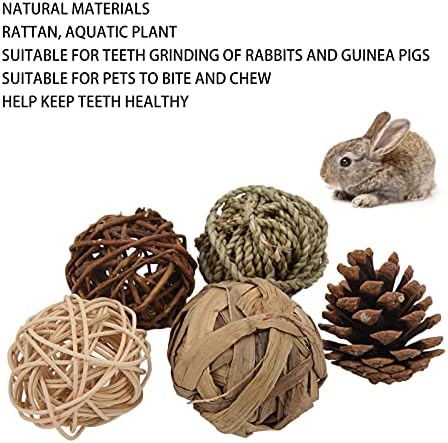 HZTYYIER BUNNY џвака играчка природна ратан топка слама јаже конус за миленичиња зајаци птици хрчак чинчила
