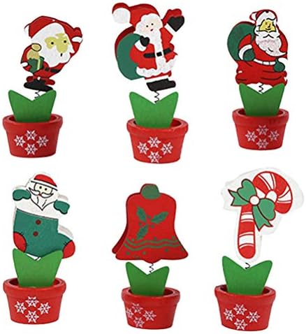 Абоофан 6 парчиња Божиќни фото -клипови Дедо Мраз Декали за украси на домашни маси