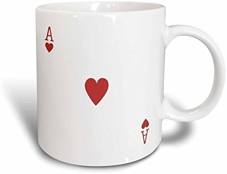3drose mug_76551_1 Аце на срца игра картичка - Црвен срцев костум - подароци за картички играчи на играчи на игри покер на покер