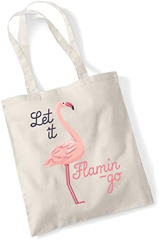 Подароци од фламинго за жени, торба со торбичка со торбичка за шопинг, торба со фламинго, книга, торби за купувачи - бидете фламинго