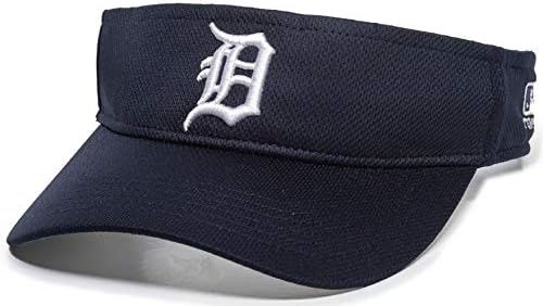 OC Sports Detroit Tigers MLB Mesh Sun Visor Golf Cap Cap Cap Navy Blue W/White D Logo Dogo Adult Men Прилагодливо