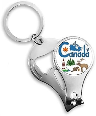 Канада Национален Симбол Обележје Шема Ноктите Нипер Прстен Клуч Синџир Шише Машинка Клипер