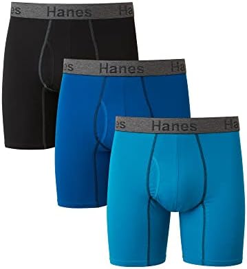 Hanes Mens 3-пакувања Comfort Flex Fele Fit Ultra Soft Boxer Boxer Short, достапен во редовна и долга нога