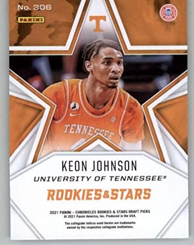 2021-22 Панини хроники нацрт-пикови дебитанти и starsвезди 306 Keon Keon Johnson Tennessee волонтери во кошарка Трговска картичка