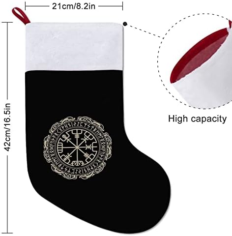 Симбол нордиски компас Божиќни чорапи за порибување со кадифен камин што виси за Божиќно дрво