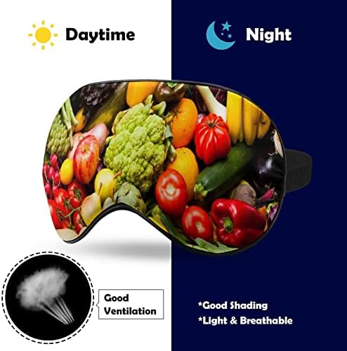Веганска храна овошје печати маска за очи, блокирајќи ја маската за спиење со прилагодлива лента за работа за смена за спиење