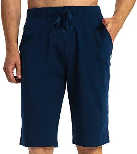 Хартпор Менс памук Сорт за пот 12 Долги тренинзи за јога шорцеви Атлетски пижами лабави Jerseyерси кратки панталони со џебови