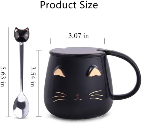 Phitihui црна мачка кригла, симпатични чаши од писе, новите чаши чаша за кафе, подароци за Денот на мајката на вineубените за жени жена жена мама