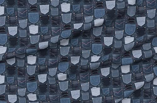 Ткаенина од лажица-Џебови Од Тексас Сашико Модни Панталони За Шиење Отпечатени на Памучна Ткаенина Со Потпис На Ливчиња од Дворот-Декор