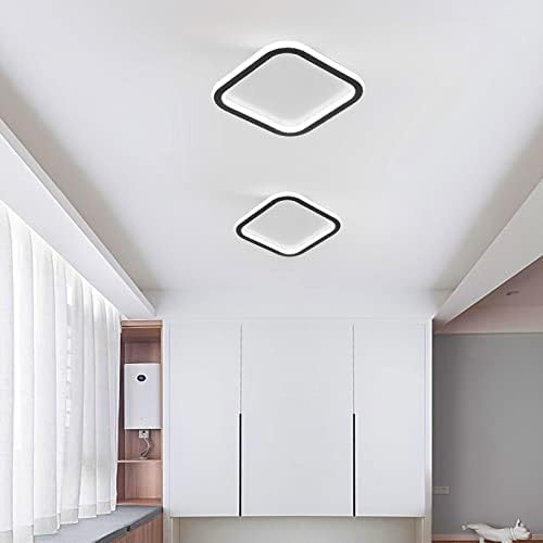 Ултра-тенка модерна LED таванска светлина, акрилен квадратен светло за плакнење на таванот, 20W топла бела затворено осветлување за ходник, скалила,