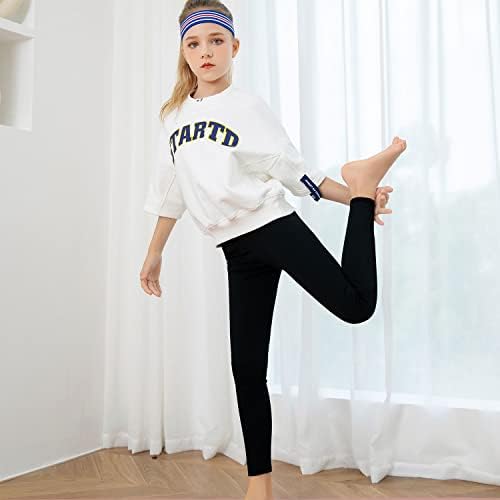 Девојки Атлетски Хеланки Растеглив Тренинг За Трчање Танц Јога Активни Тесни Слаби Панталони Висок Струк 4-13 Години