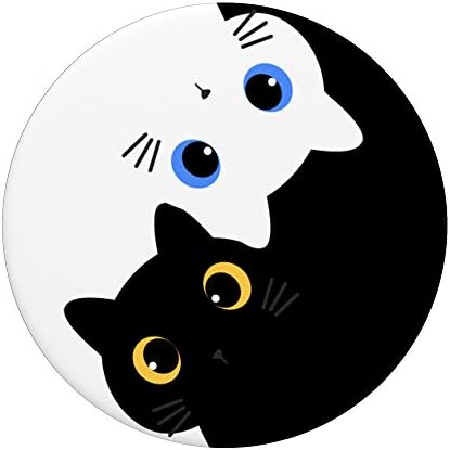 Јин Јанг Јога Зен Симпатични мачки - јога подарок мачки мачки popsockets popgrip: заменлива зафат за телефони и таблети