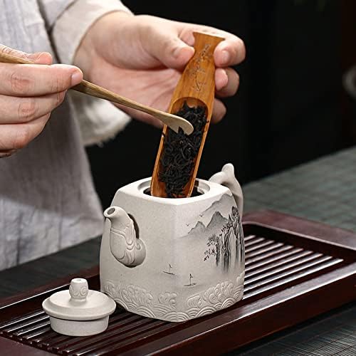 Qianshang чајник, рачно изработено рачно изработен пурпурен песок чајник, рачно насликано пејзаж сликарство пурпурен песок кунг фу чај