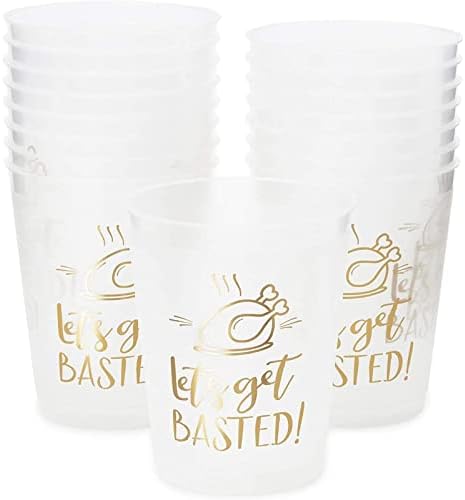 Пластични Чаши за Денот на благодарноста, Ајде Да Добиеме Дизајн На Златна Фолија