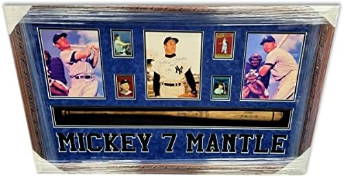 Мики Мантл потпиша автограмиран врамен со фото лилјак Collage NY Yankees PSA - Автограмирани фотографии од MLB