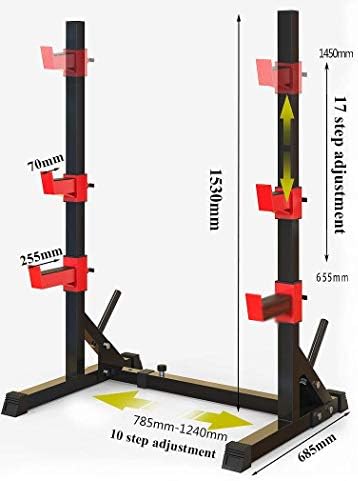 Ataay Multifunction Squat Rack - Прилагодлива висина на сквотот на висина, Барбел гира за поддршка, бодибилдинг салата за тежина Поддршка за поддршка