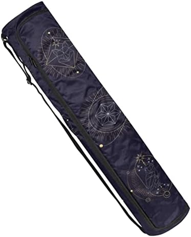 Јога торба со мат со прилагодлива лента за рамо со целосна зип мат торба за жени геометриски астролошки сиболи