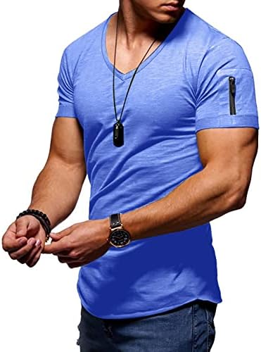 Атлетски маички маички за машко маица мода мода со краток ракав тенок фит патент
