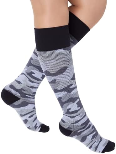 Рејува Камо 15-20 mmHg Колено Висока Компресија Чорапи За Жени &Засилувач; Мажите