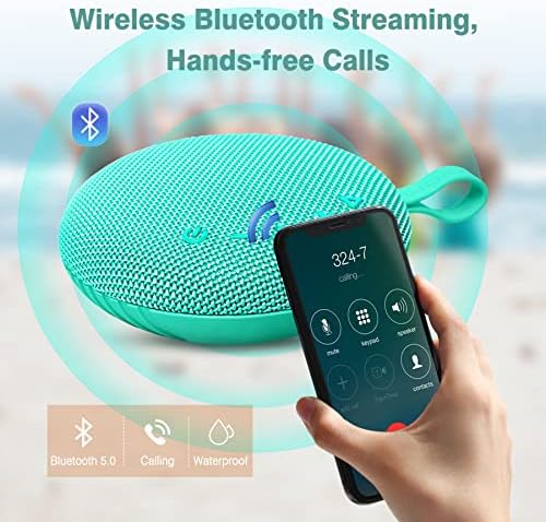 Инсми водоотпорни звучници за Bluetooth, IP67 лебдат, преносен безжичен мал звучник за туширање, буден бас гласен звук, стерео спарување,