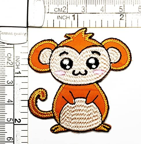 Кленплус 3 парчиња. Симпатична Мала Мајмун Цртан Филм Железо На Закрпи Активности Везени Лого Облека Фармерки Јакни Капи Ранци Кошули ДОДАТОЦИ