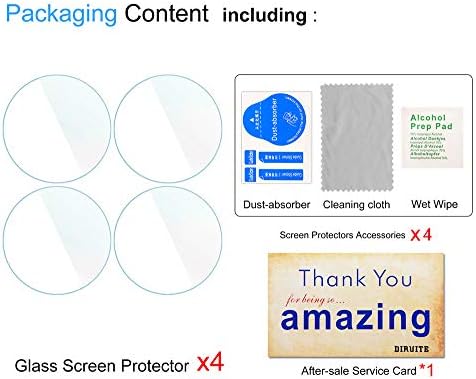 Diruite 4-пакет за Garmin VivoActive 3 Заштитник на екран на калено стакло [анти-крик] [Совршено вклопување] [Оптимизирана верзија]