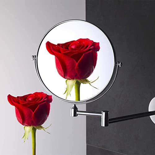 Rowita 3x/5x7x/10x Зголемувачки wallид монтиран шминка огледало, огледало за бричење на бања од 360 °, 8 -инчен двострано огледало на