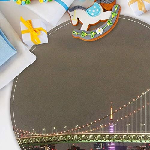 Heoeh New York Brooklyn Bridge, Non Slip Doormat 15,7 Тркалезни теписи теписи за деца спална соба бебе соба игра Расадник