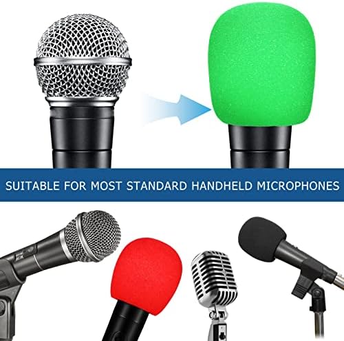 Абаодам микрофон покритие 32 пакувања со пена микрофон Шарен микрофон пена за пена рачен микрофон за ветробранот на ветробранот за