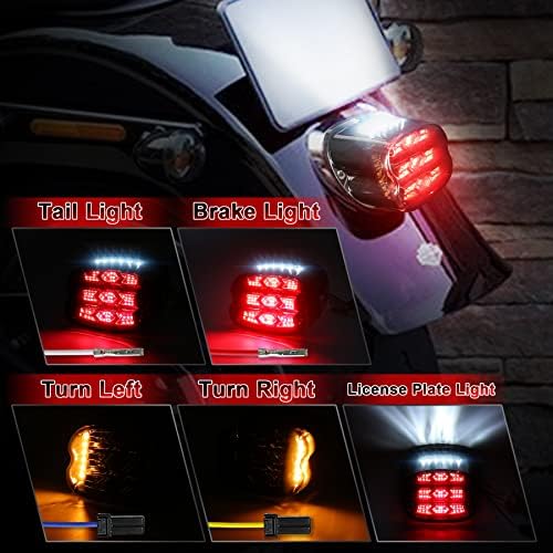 Movotor LED опашка светлина 500% светло светло на сопирачката со вртење на сигнал леќи задно светло, компатибилно со Harley Sportster