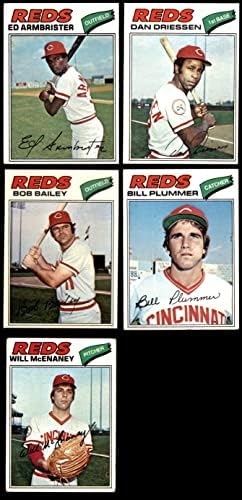 1977 година Топс Синсинати Црвените во близина на екипата постави Синсинати црвени VG/EX+ Reds