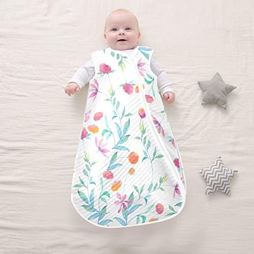 ВВЕФЕЛИКСЛ Акварел цветни лисја бебешко носено ќебе, торба за спиење во транзиција за новороденчиња, вреќа за спиење за новородени бебиња,