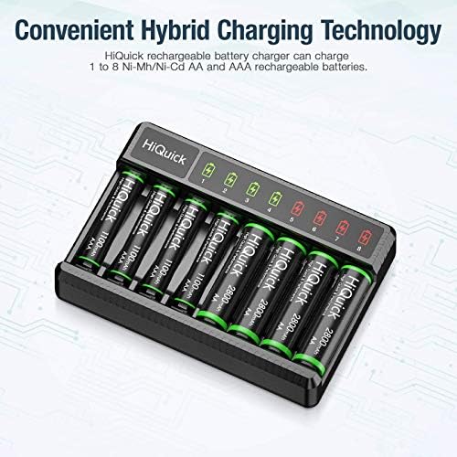 Хикик 8 Беј Паметен Полнач За Батерии со 8 Batt Батерија + 16 Пакети Bat Батерии На ПОЛНЕЊЕ