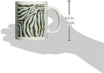 3Drose Aqua Zebra Print Ceramic Chig, 11-унца