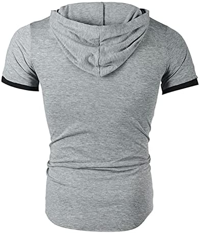 Машка качулка хип хоп краток ракав обичен стилски потресен искинат врвен моден нередовен полите маица