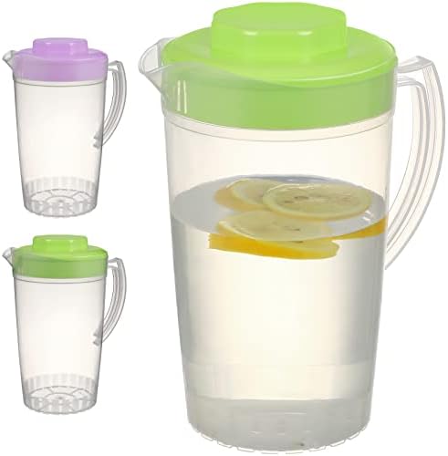 Тодмоми 2 Парчиња Пластична Стомна Пластична Стомна Со Капак Измешајте Пијалоци Вода Бокал За Вода, Чај и Пијалоци