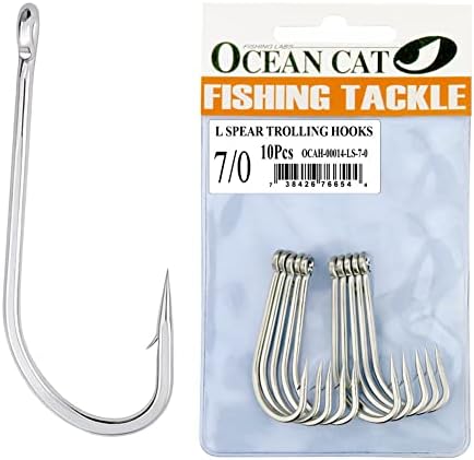 Океан мачка Класичен риболов од не'рѓосувачки челик, кратка долга копје, бодликава точка за офсет, октопод куки, кружни куки за