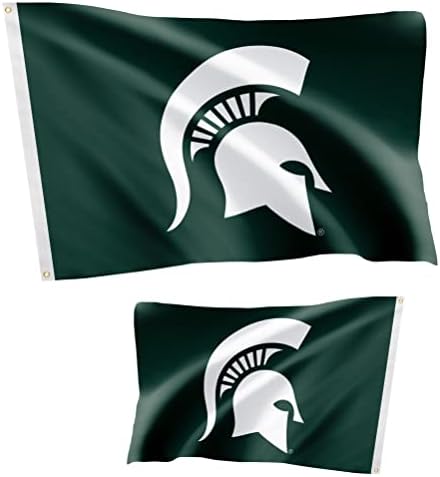 Знамиња На Државниот Универзитет Во мичиген Двострани Спартанци Мсу Банери Полиестер Внатрешен надворешен 3х5